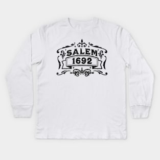 Salem 1692 - Salem Witch Trials - Retro Vintage Distressed Kids Long Sleeve T-Shirt